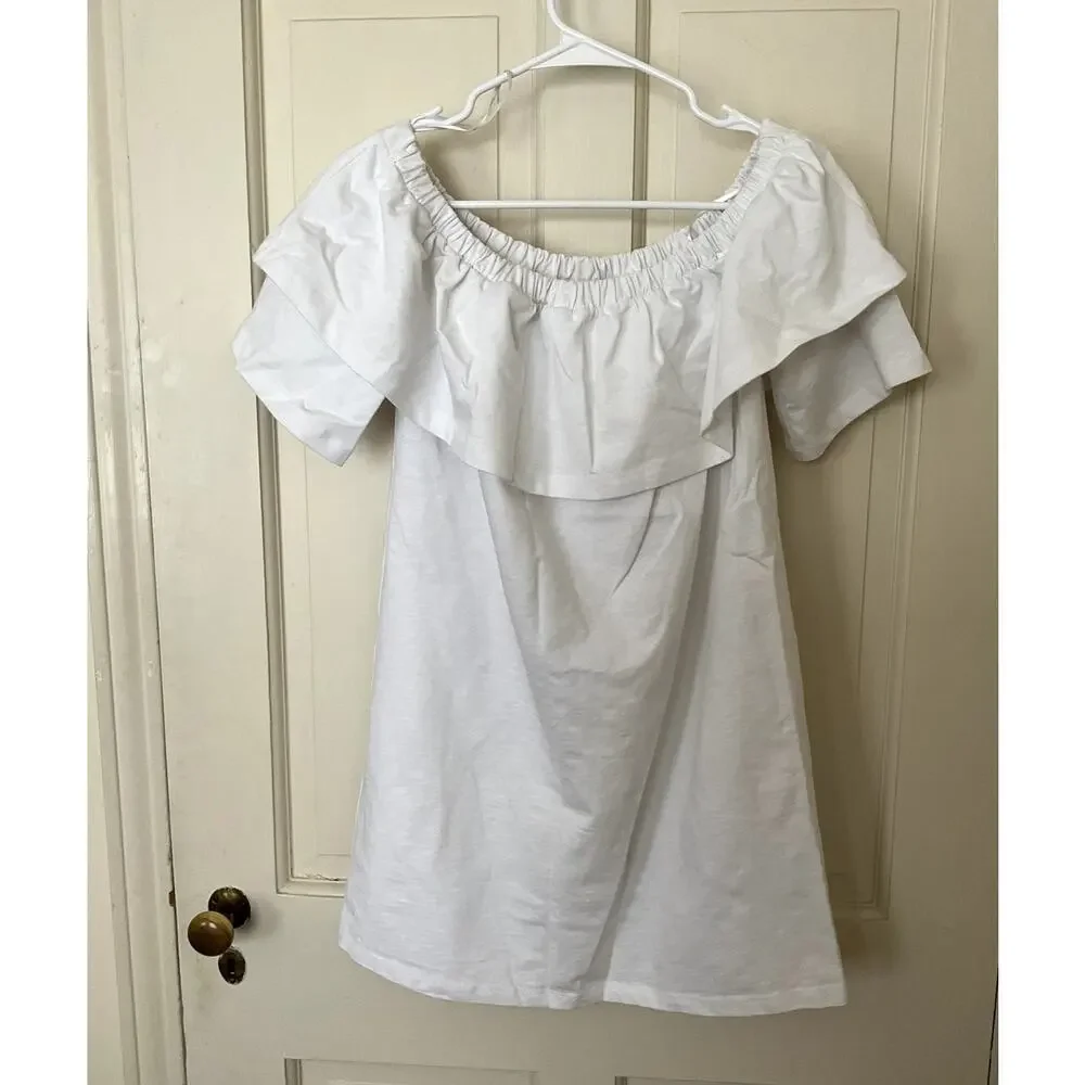 H&M White Off the Shoulder Mini Dress - size 8 - Picture 5 of 7